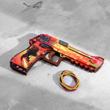 Wooden souvenir "Pistol-Razinokota" Orange-4