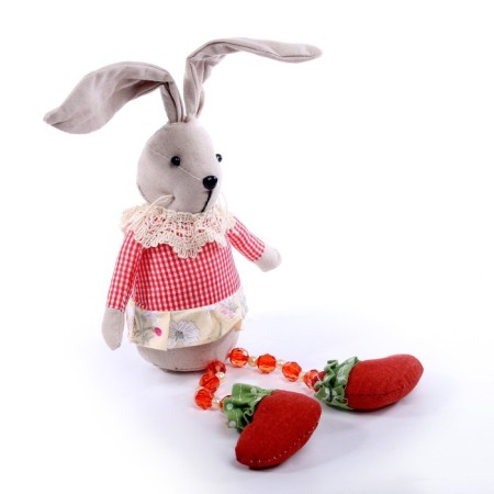 Soft toy "Bunny", in a cage, 15 cm-1