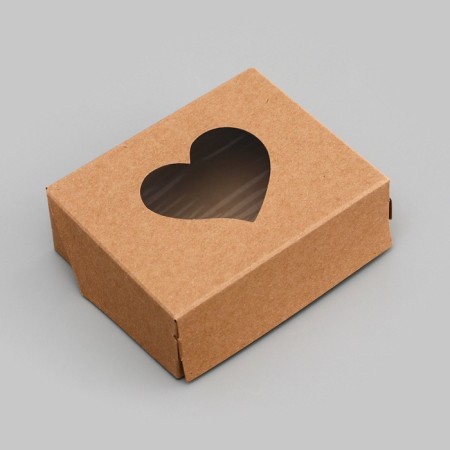 Folding box "Hearts", craft, 10 x 8 x 3.5 cm-4