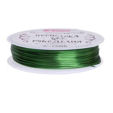 Wire for beadwork d = 0.5 mm, length 30 m, green color-2