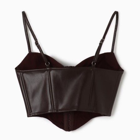 Women's leather corset, mist, p. S, brown-8