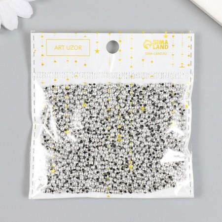 Beads for creativity plastic "silver" set 20 grams 0.3x0.3 cm-4