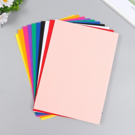 Cardboard corrugated "color" set of 10 sheets mix format A4