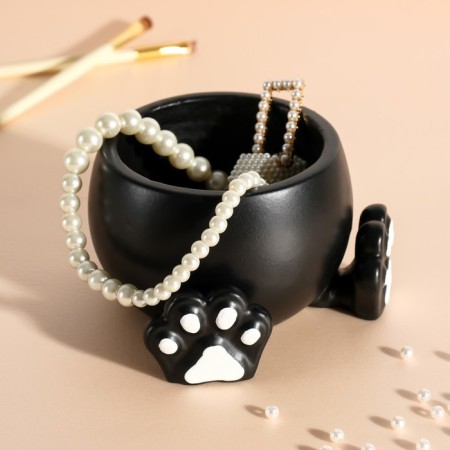 Interior item "Circle with paws" black, white paws 7x12.5 cm-6