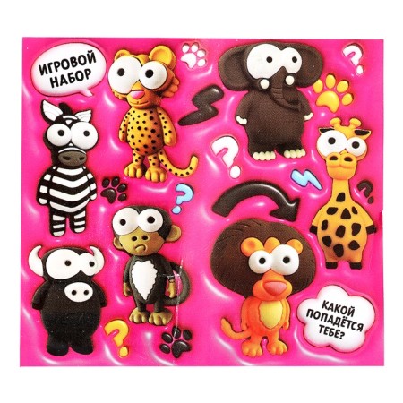 Game set Funny Box "Beasts": keychain, stickers, card-6
