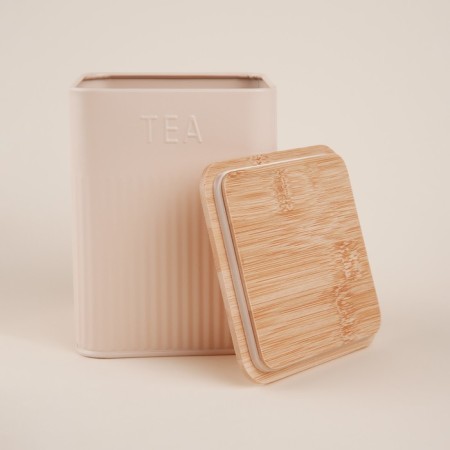 Bank for storage-breaking products "San Lorenzo", 10 × 13 cm, pink color, with a bamboo lid-2