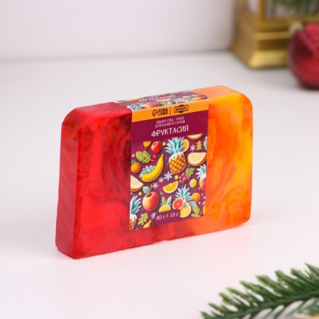 New Year. A set of soap 4 pcs "An apple with cinnamon, fructas, honey mood, blueberry jam"-4