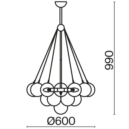 Suspended lamp Fiesta, 6xe14, color chrome-4