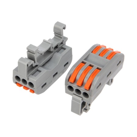 Terminal of QMS 222-423D passing 3-pole, with a mount on a DIN-rack (0.08-4 mm²) gray (50 pcs./Union)