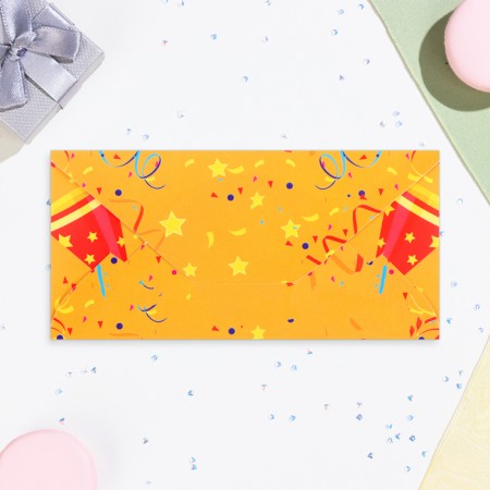 Money envelope "Happy Birthday!" glitter, yellow background, 17x8.5 cm-2