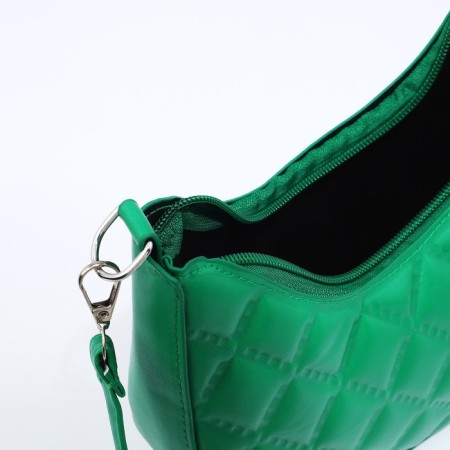 Baget bag with zipper, green color-6