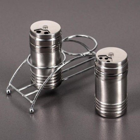 A stainless steel spices set on the stand “metallic”, 100 ml, 2 pcs, silver color-3