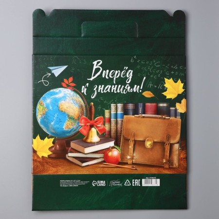 Gift folding box, packaging, “forward to knowledge”, 33.7 x 25.7 x 7.9 cm-3