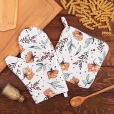 Set of kitchen shares Oleander: mittens 20x27 cm, severity 19x19 cm, 100% cotton