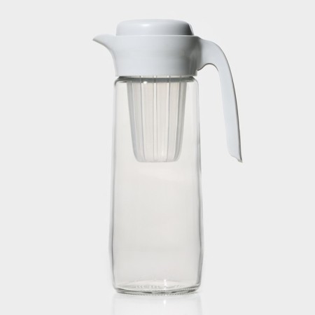 Glass jug with a plastic filter Renga "Daisy", 1.5 l, color gray color