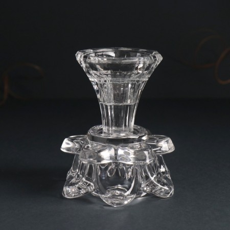 Glass Glass per 1 candle d = 3 cm "Bun Rose" transparent 8.2x8.2x9 cm-3