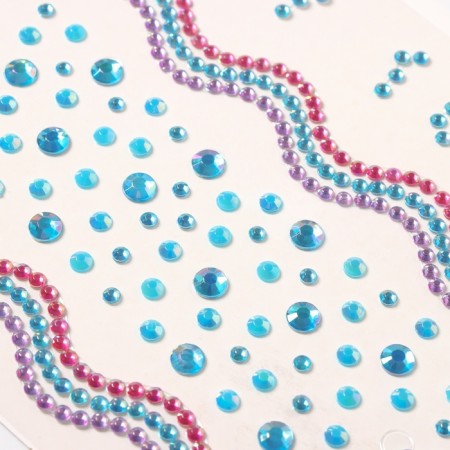 Sticker of rhinestone plastic "River" Blue 22.5x11.5 cm-2