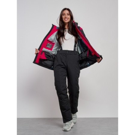 Ski jacket female winter, size 42, black color-9