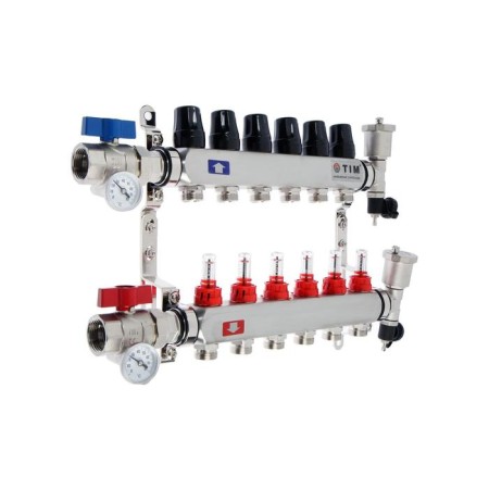Collector Group TIM KAS5006, 1 "X 3/4", 6 outputs, with consumables, stainless steel