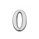Door number "0", plastic, chromium color