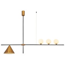 Светильник на штанге Indigo, 11031/4R Brass. 1/3х60/5Вт, E27/G4, 1220х140х1240 мм, цвет бронза/матовый белый