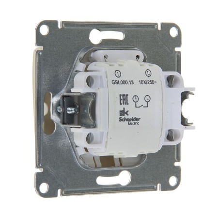 Glossa switch Sche GSL000213, 10 A, 1 key, hidden, backlight, beige color-1