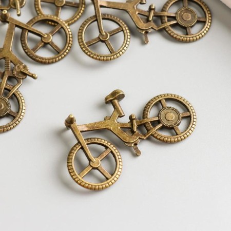Decor Metal for creativity "Bicycle" under brass (E6264) 2.8x5.2 cm