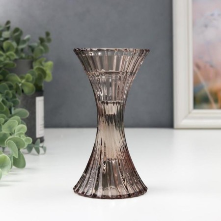 Glass of Glass for 1 candle "Vitk" gray transparent 13.5x7x7 cm-1