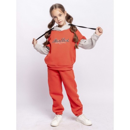 Set: Hoods and Pants "College", height 122 cm, Orange color-4