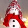 Interior doll "White chick in a cap-cap with patterns and scarf" 23x8x15 cm