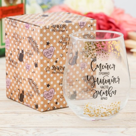 A glass "laugh, smile", 620 ml-2
