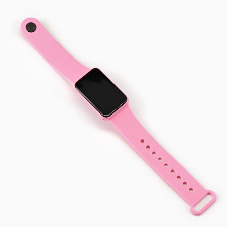 Electronic watch watches, 3 atm, silicone strap, pink-3