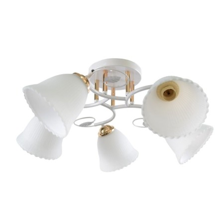 Lamp Ceiling Economy Highlight 12239/5wt+FGD WT, 5x60W, E27, 24x55x55 cm, white color