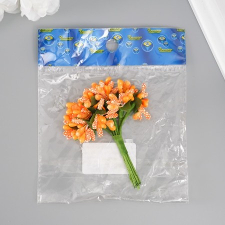 A set of decorative bouquets (12 pcs) "Berries" length 9.5 cm, orange-3