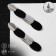 Earrings Metal "Trend" path of ovals, black color in glossy silver