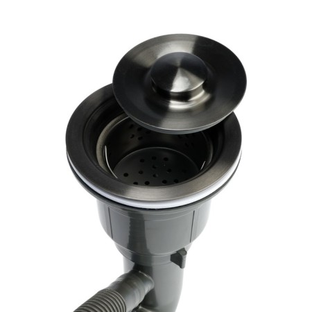 Kitchen sink Aflorn AF95848F-L, Sredal, Left, S = 3 and 0.8 mm, 58x48x22 cm, siphon, graphite-5