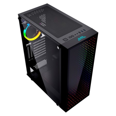 The GMNG GG-CC120 case is black without ATX 5x120mm 5x140mm 2xusb2.0 1xusb3.0 Audio Bott PSU-8