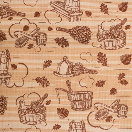 Bath sheet "Bath" 145x 180 cm, 100% HL, waffle leaf-2