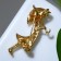 Brooch "Girl with an umbrella", the color black-green in gold