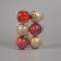 Set of balls plastic D-6 cm, 6 pcs "melania" gold red