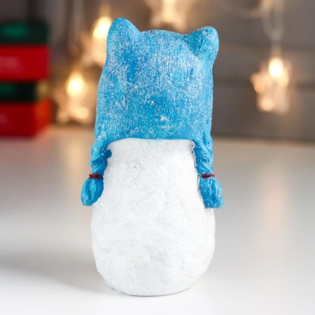 Souvenir Polystone "Snowman in a hat-cat, enthusiastic" 17.5x9x9.5 cm-3