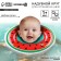 Circle of children's neck, for bathing, “watermelon”, from 1 month, two -chamber, with rattles