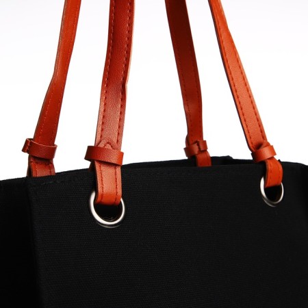 Bag Female Tout with zipper, black color-3