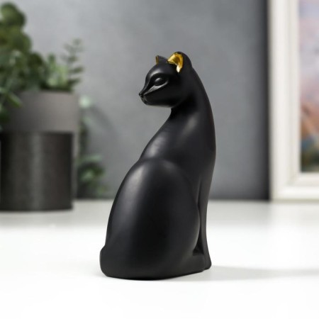Polystone souvenir "Black cat with golden ears" 12.7x7.7x4.3 cm-3