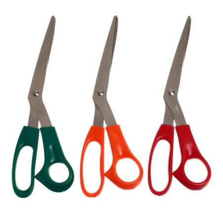 Office scissors 21.5 cm, plastic handles, mix