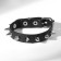 Bracelet Leather "Hardcore" Spikes, black color in silver