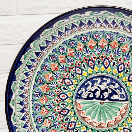 Largan Rishtan ceramics "Patterns", 42 cm, Blue Mix-3