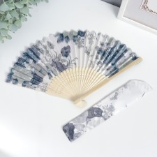 Fan bamboo, textiles h = 21 cm 