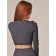 Crop female Top in a rutter with long sleeve Top Senza Maniche Rib, size 42-44, color graphite