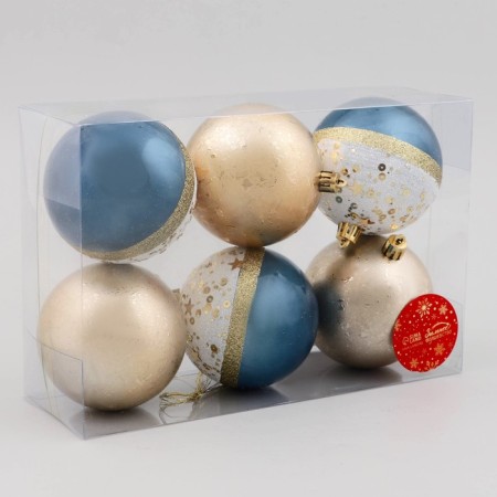 Set of balls plastic D-8 cm, 6 pcs "Fairytale patterns" Cosmos, mix-1